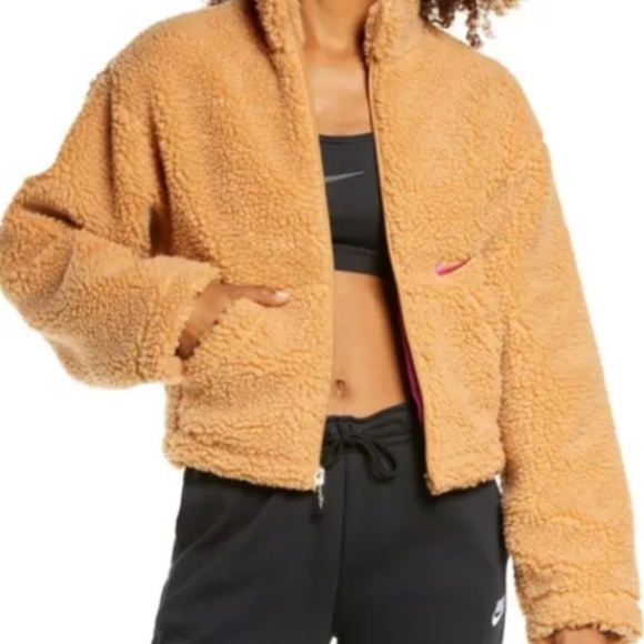 Nike Cropped Teddy Jacket Sherpa 